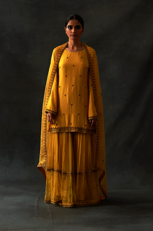 Kiara Sharara Set (Mustard)