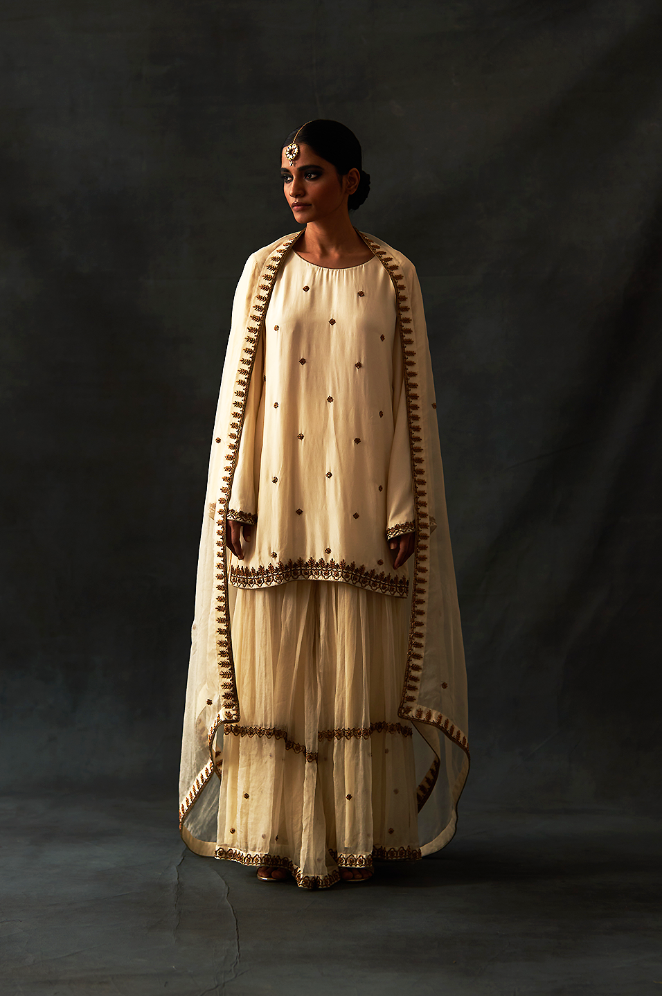 Kiara Sharara Set (Ivory)