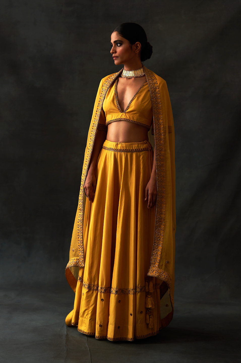 Shabnam Lehenga Set (Mustard Yellow)