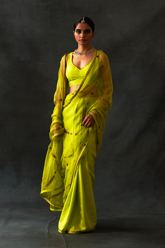 Sabaa Saree (Lime)