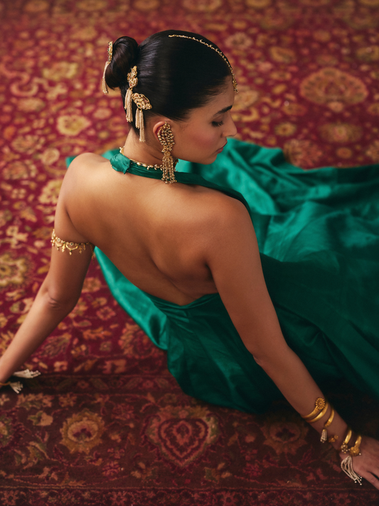AMARA — EMERALD SILK DRESS