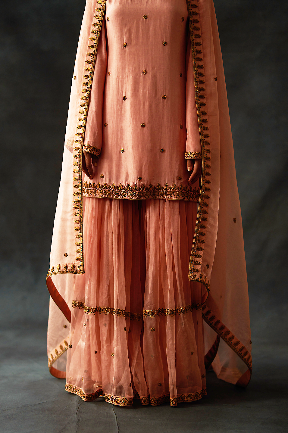 Kiara Sharara Set (Old Rose)