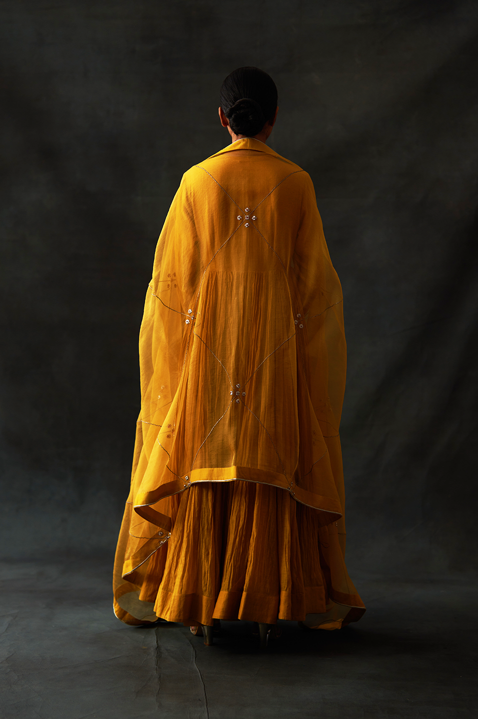 Aftab Anarkali Set (Mustard)