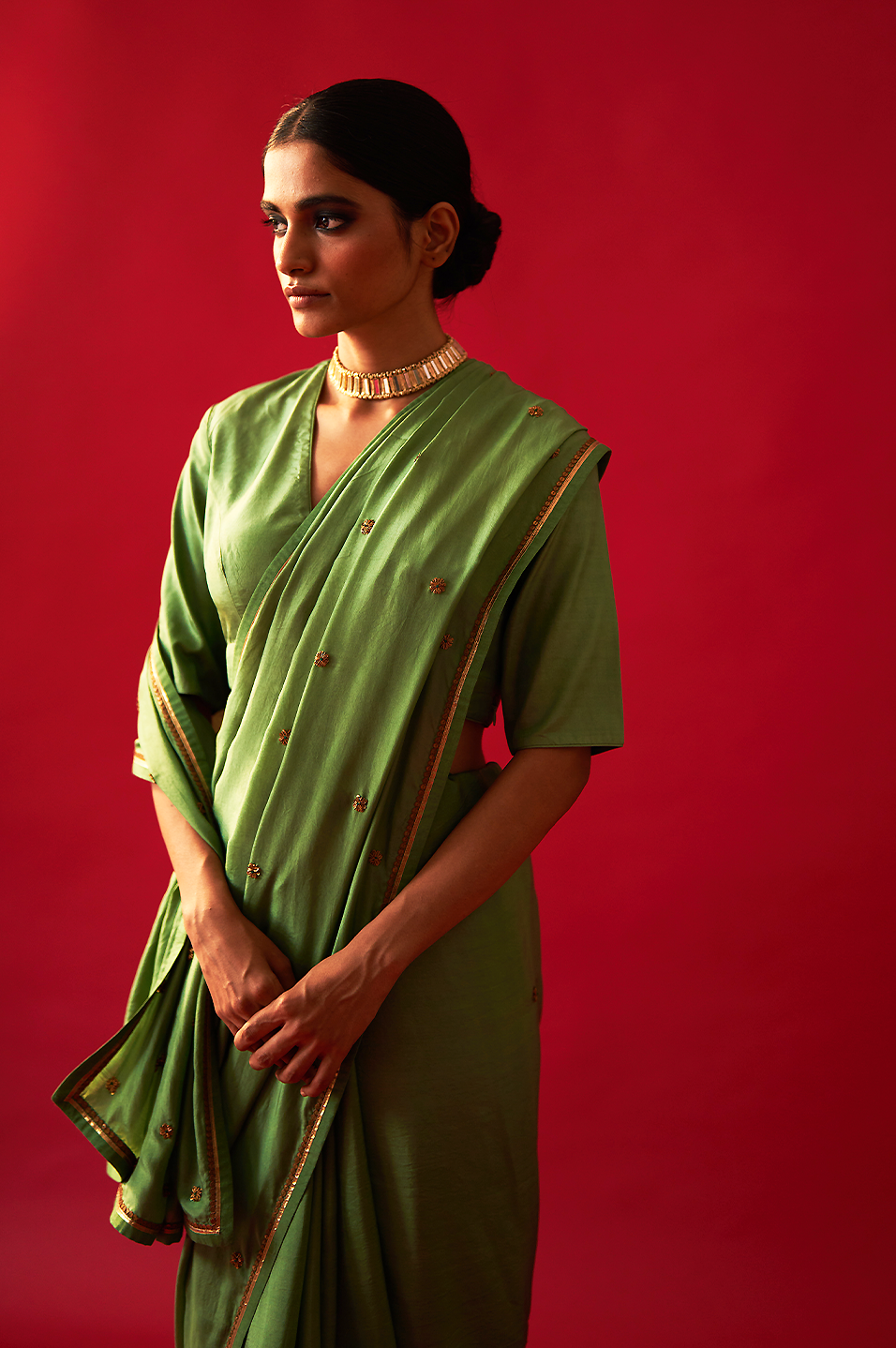 Yasmin Saree (Olive)