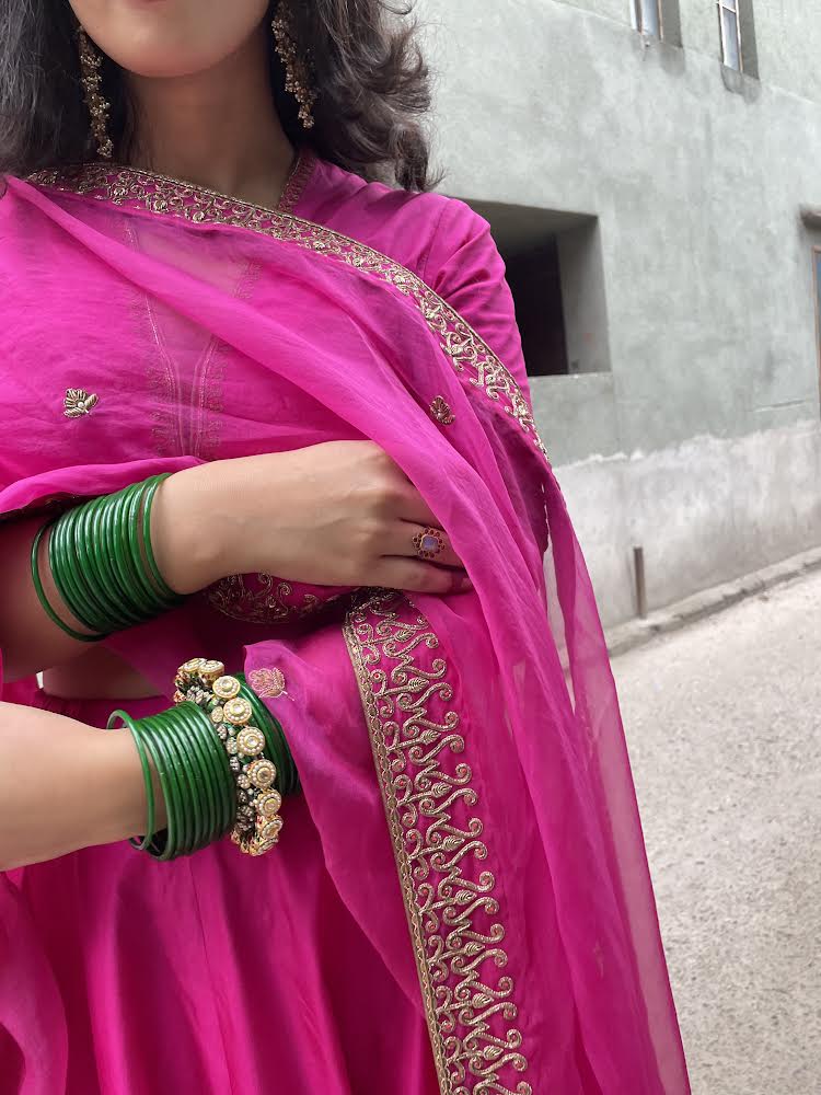 Shabhnam Lehenga Set RANI PINK NEHA SINGH)
