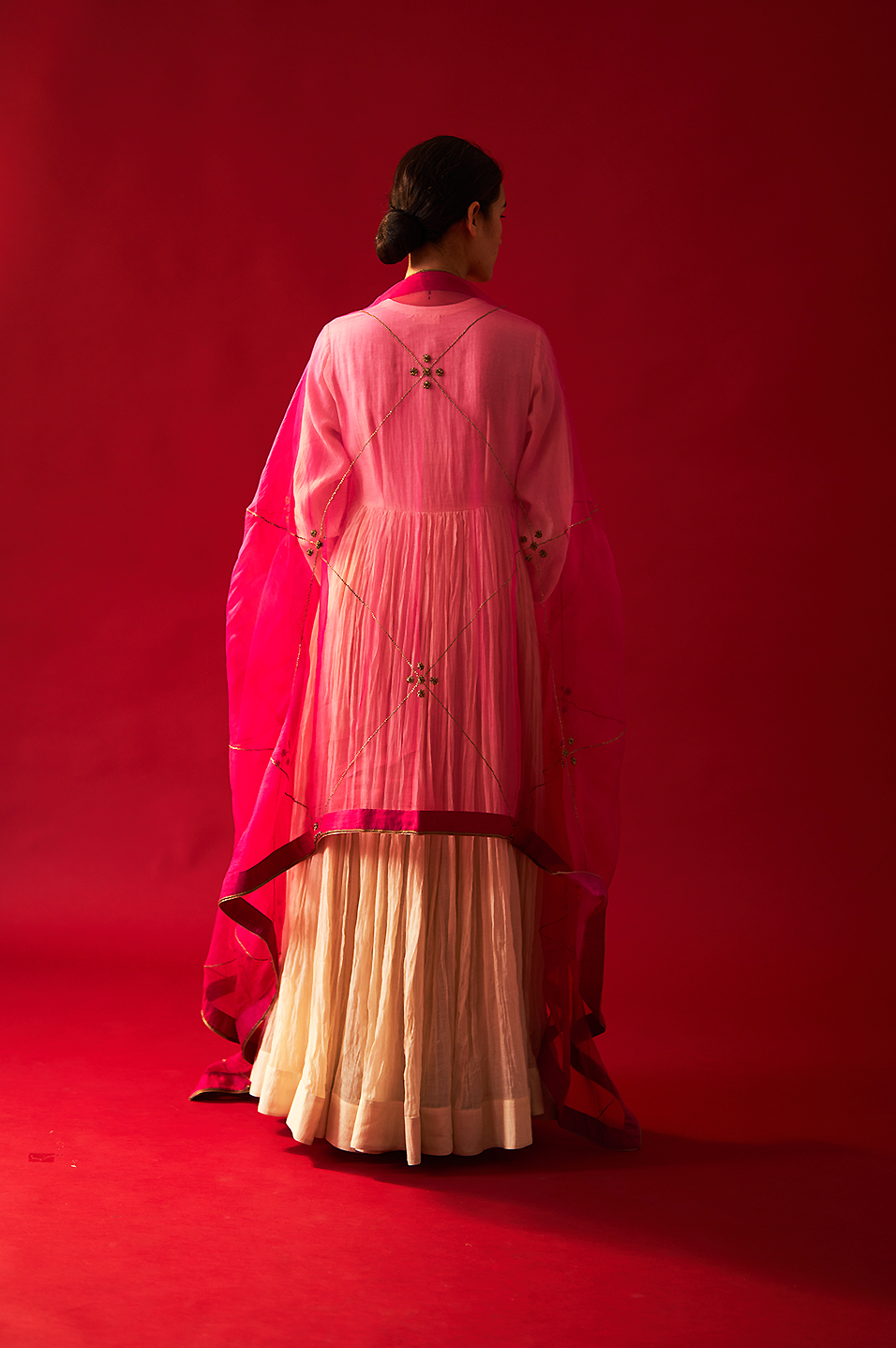 Alara Anarkali Set (Ivory with Rani Dupatta)