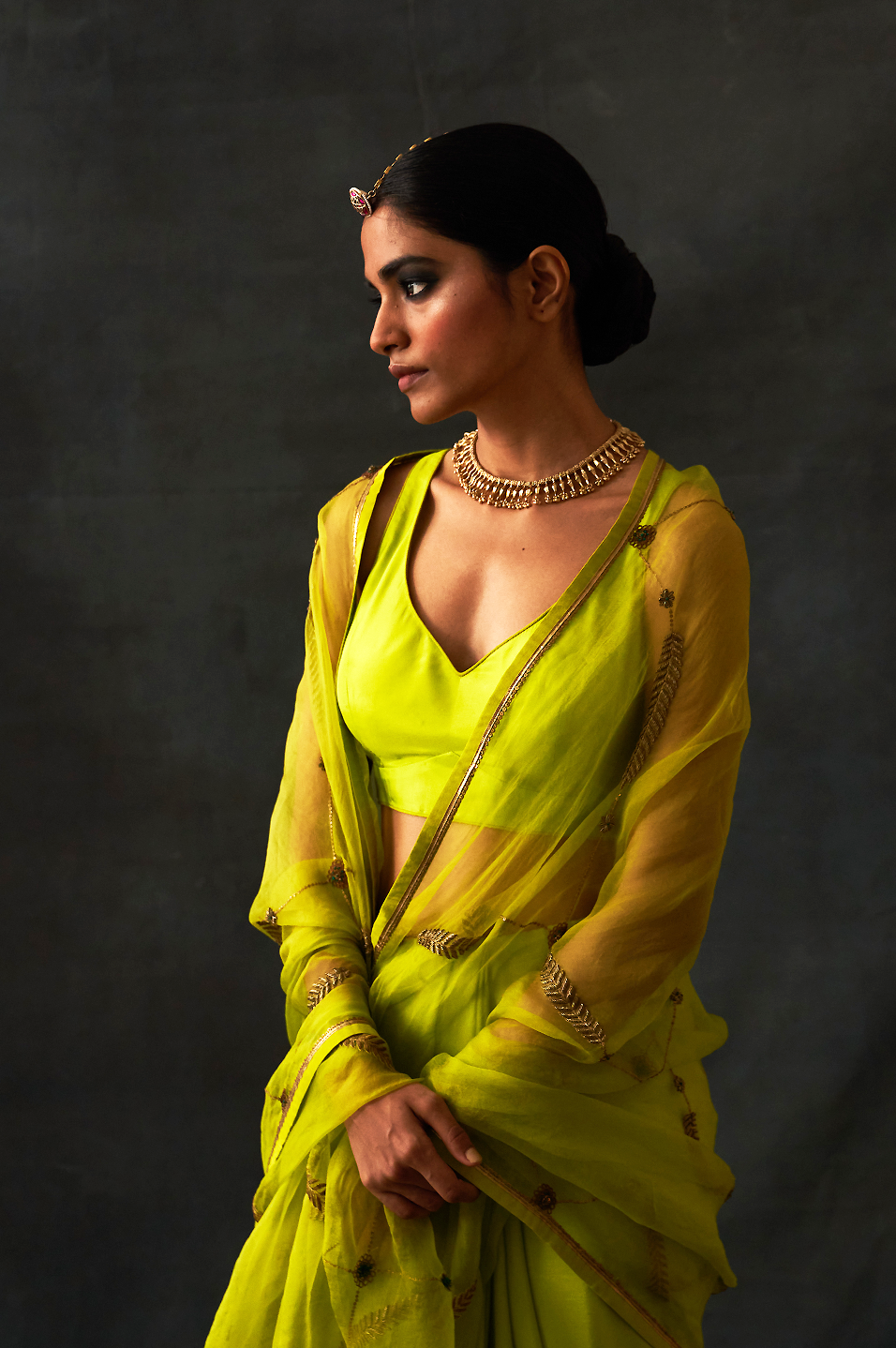 Sabaa Saree (Lime)