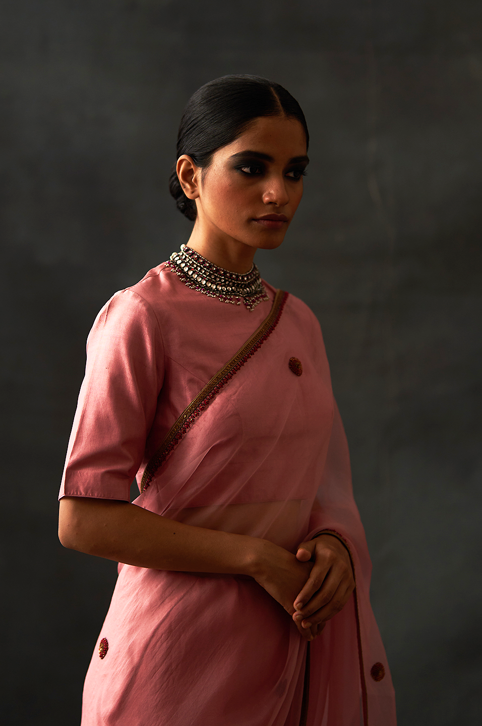 Ina Saree (Old Rose)