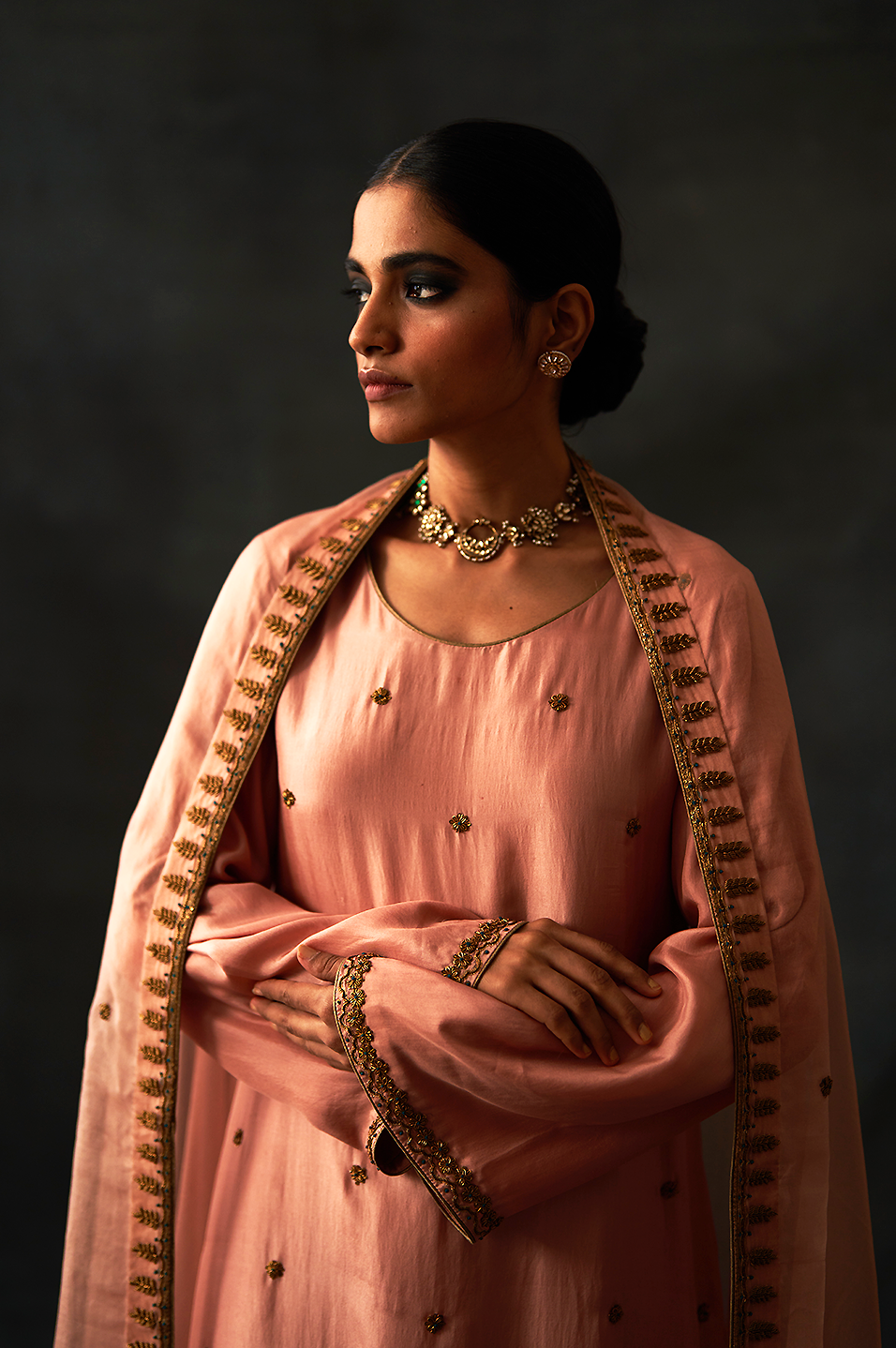 Kiara Sharara Set (Old Rose)