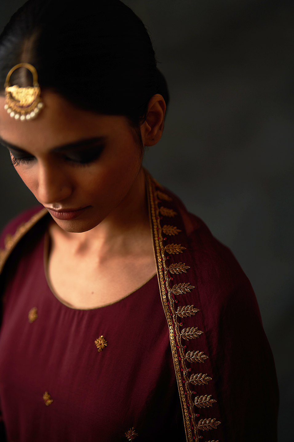 Kiara Sharara Set (Wine)