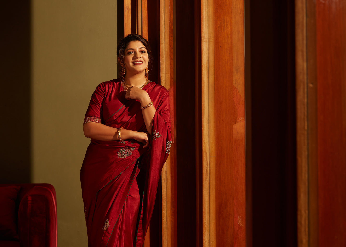 DEVIKA SAREE - MAROON RED (APARNA BALAMURALI)