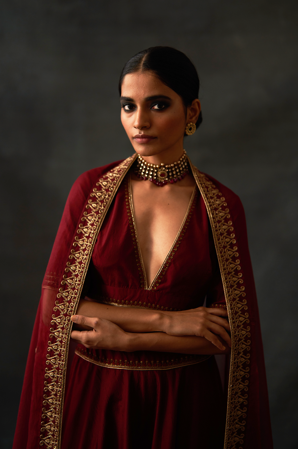 Shabnam Lehenga Set (Marsala)