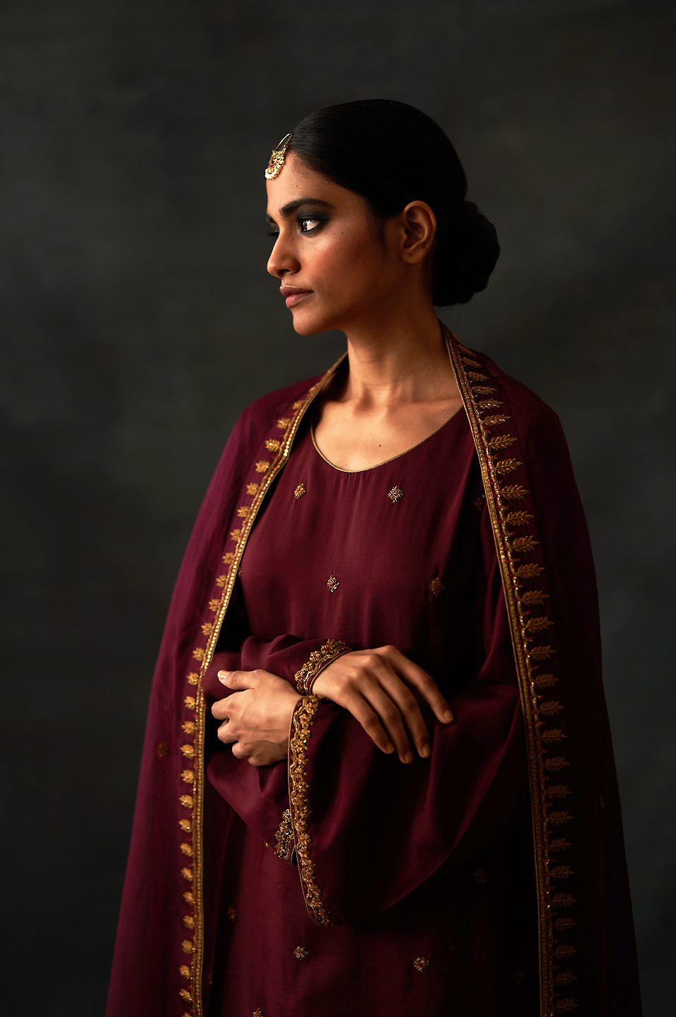 Kiara Sharara Set (Wine)