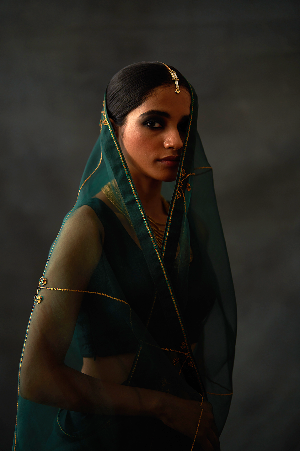 Muneer Saree (Teal)