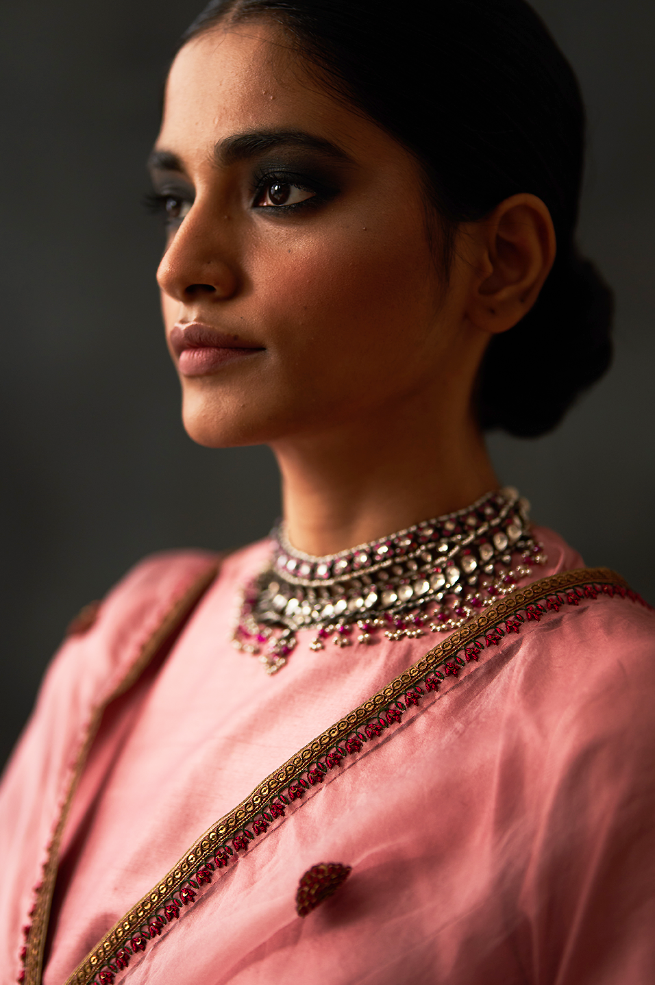 Ina Saree (Old Rose)