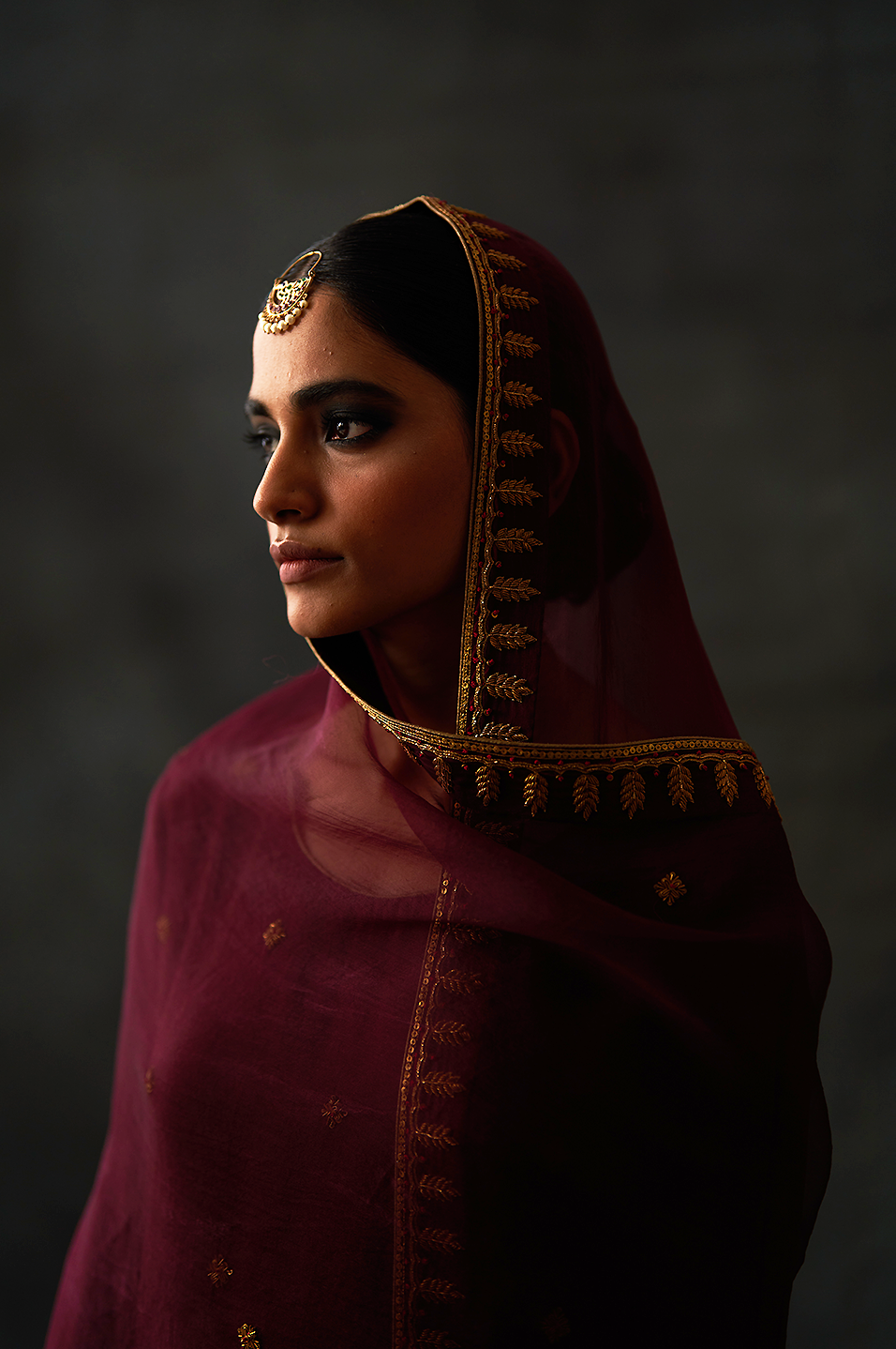 Kiara Sharara Set (Wine)
