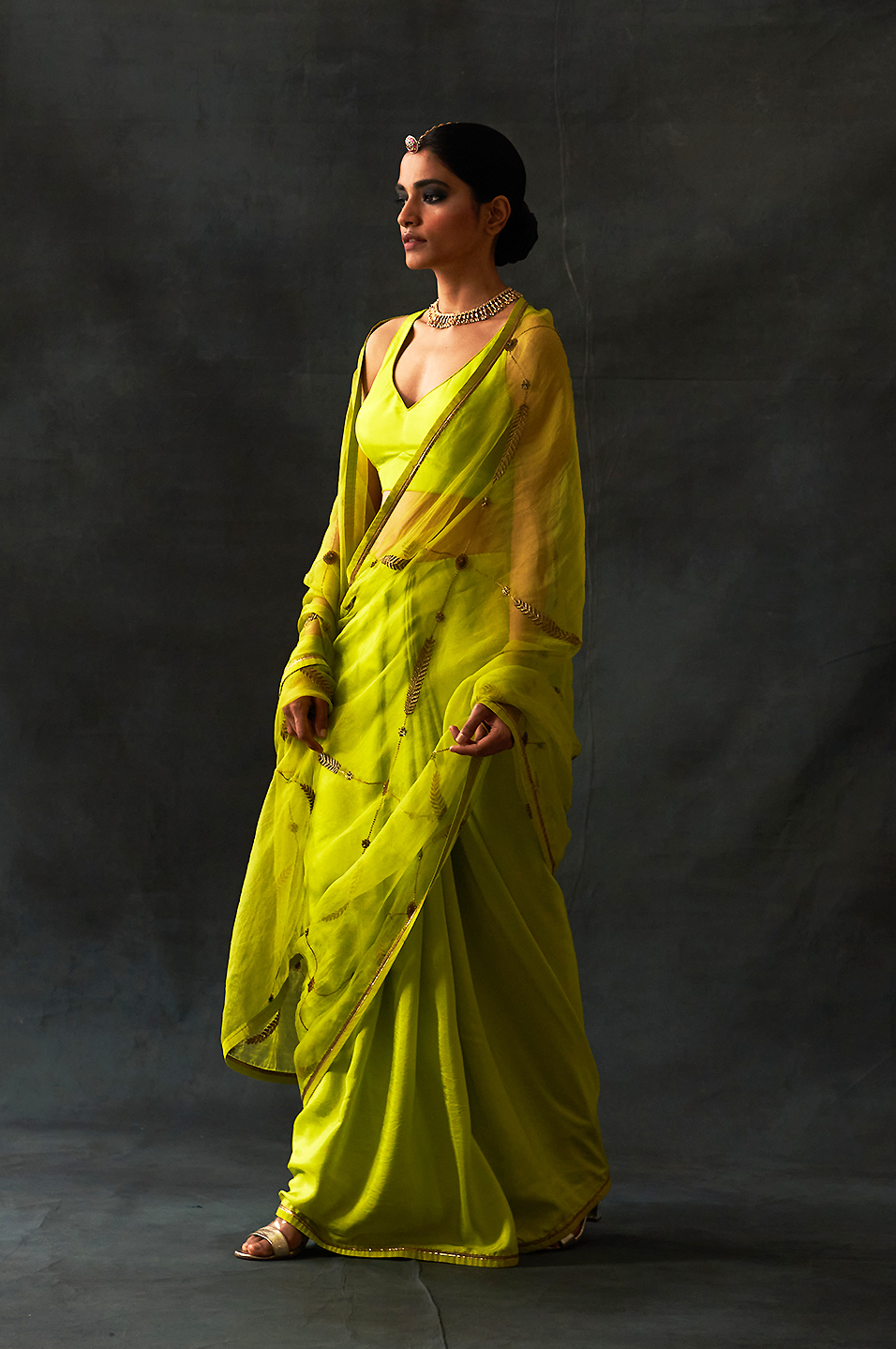 Sabaa Saree (Lime)