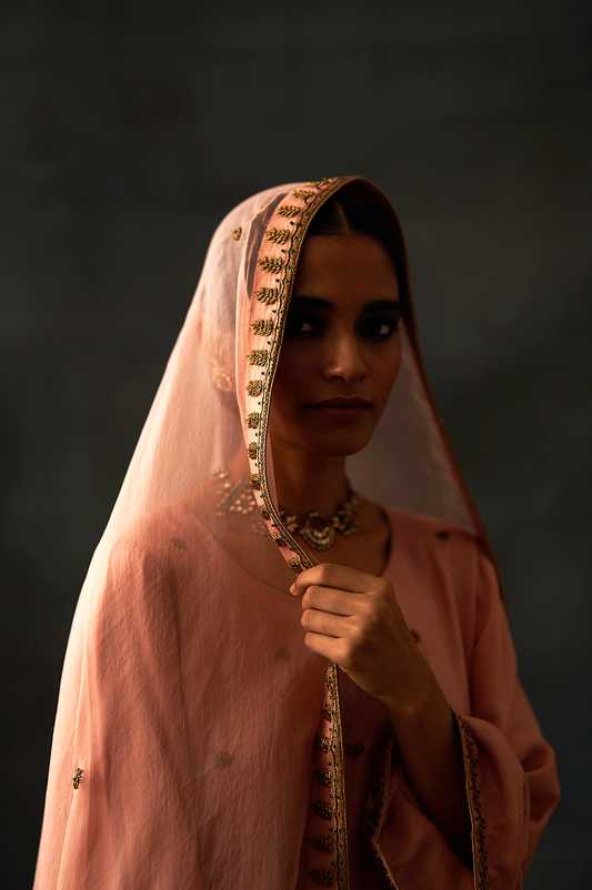 Kiara Sharara Set (Old Rose)