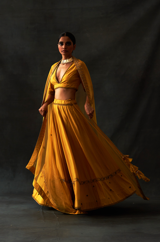 Shabnam Lehenga Set (Mustard Yellow)