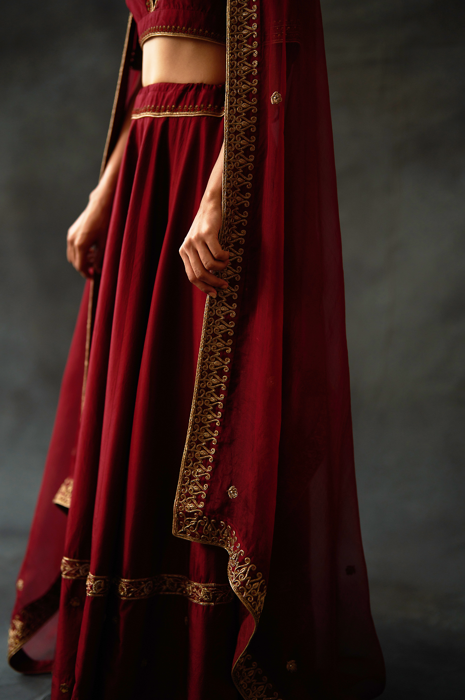 Shabnam Lehenga Set (Marsala)