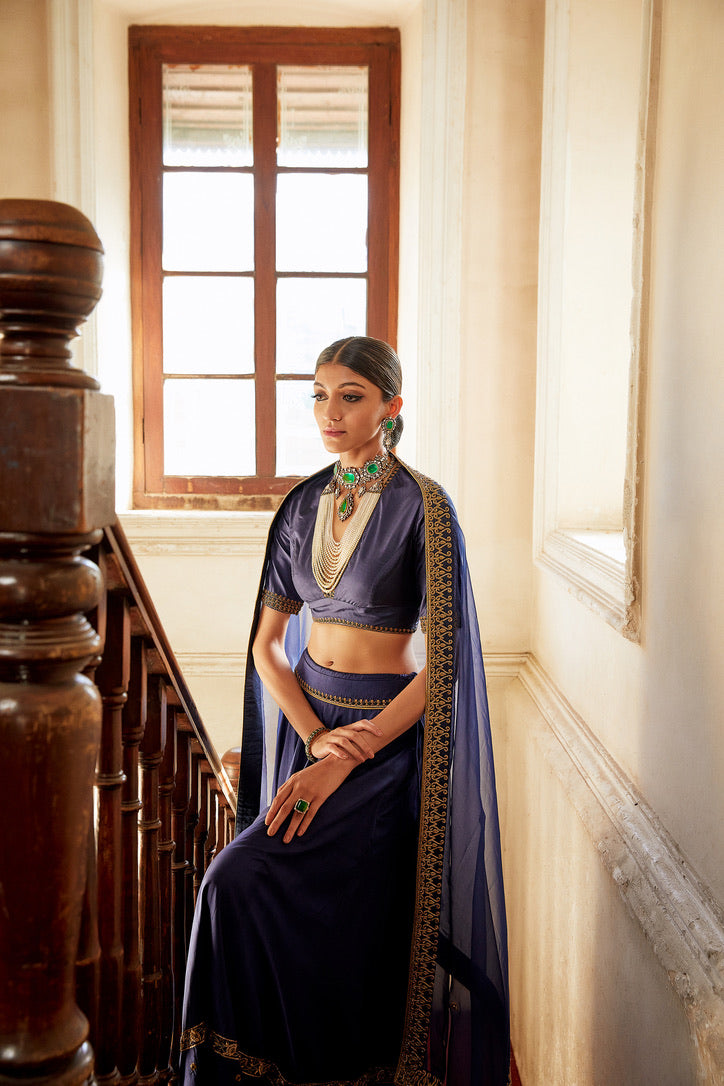 Shabhnam Lehenga Set INDIGO