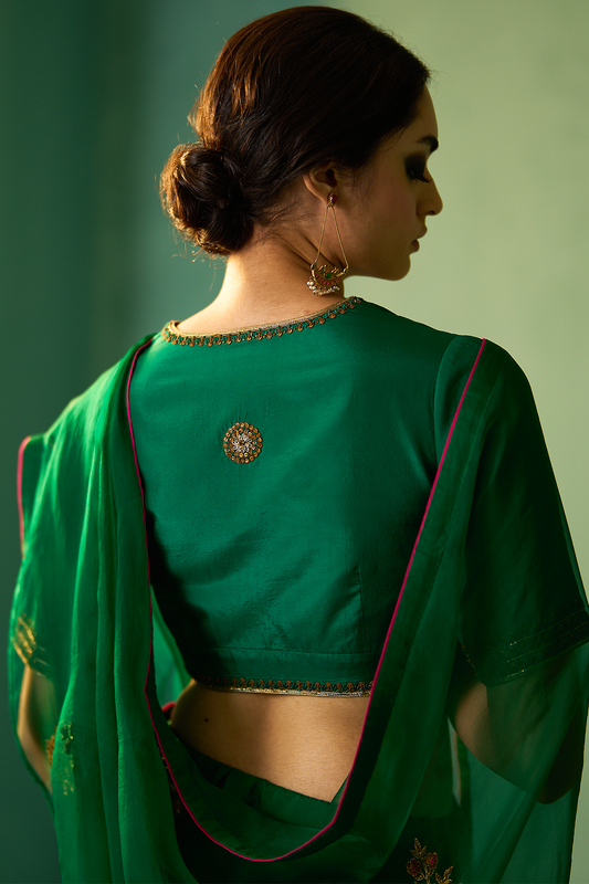 SHABNAM BLOUSE (EMERALD GREEN)