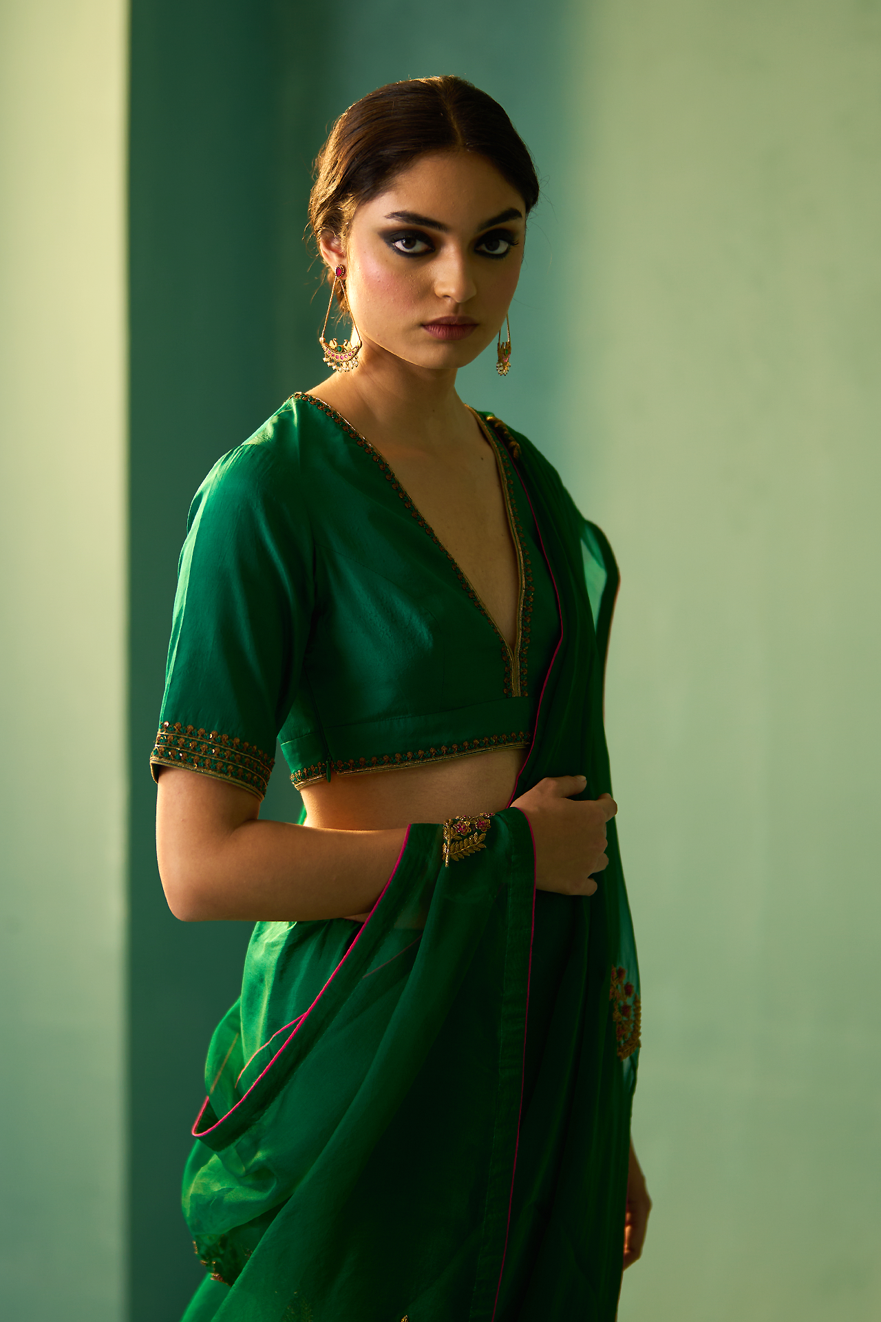 SHABNAM BLOUSE (EMERALD GREEN)