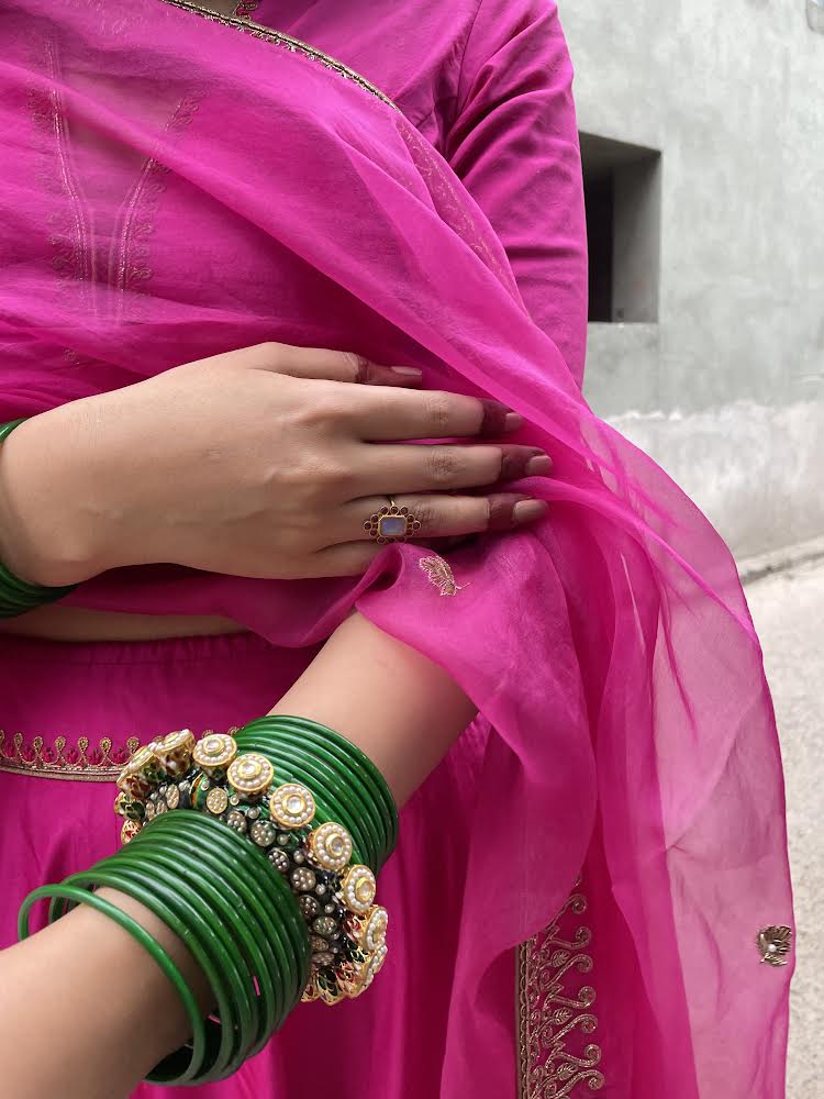 Shabhnam Lehenga Set RANI PINK NEHA SINGH)