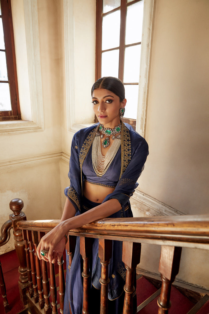 Shabhnam Lehenga Set INDIGO
