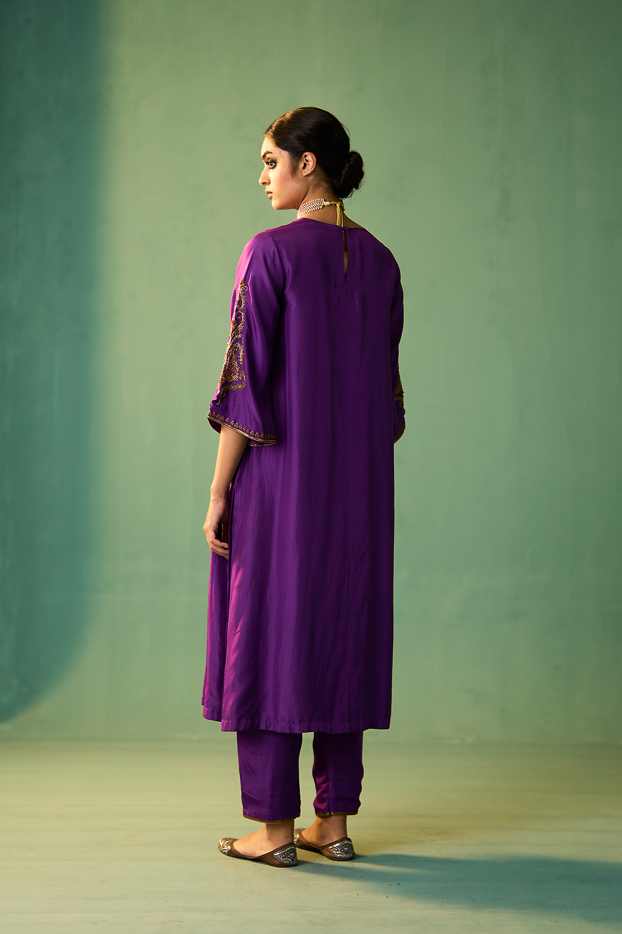 Uzma Kurta Set _ PURPLE & MAROOON