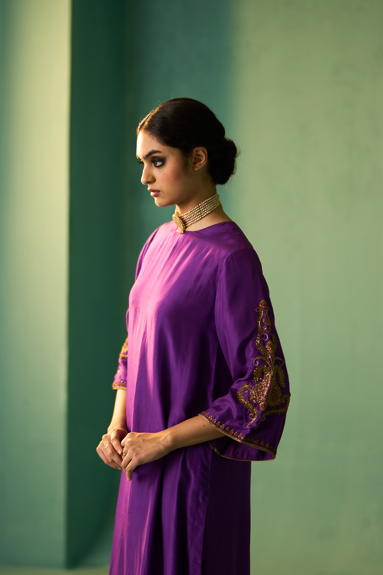 Uzma Kurta Set _ PURPLE & MAROOON