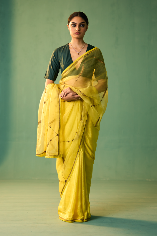 Sabaa Saree - Light Yellow