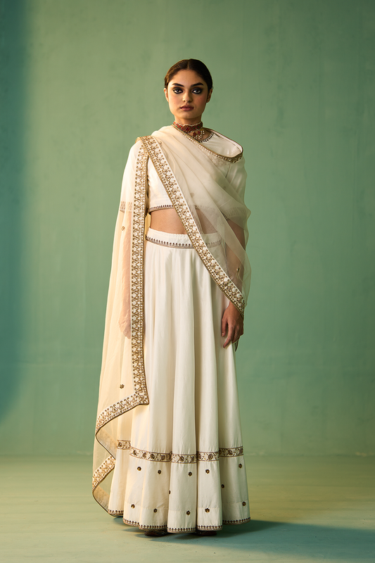 SHABNAM LEHENGA SET (IVORY)