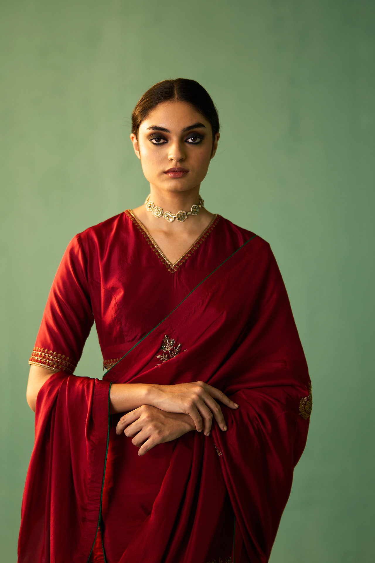 DEVIKA SAREE - MAROON RED