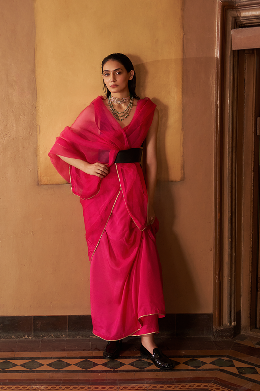NAILA SAREE (FUCHSIA FLAME)
