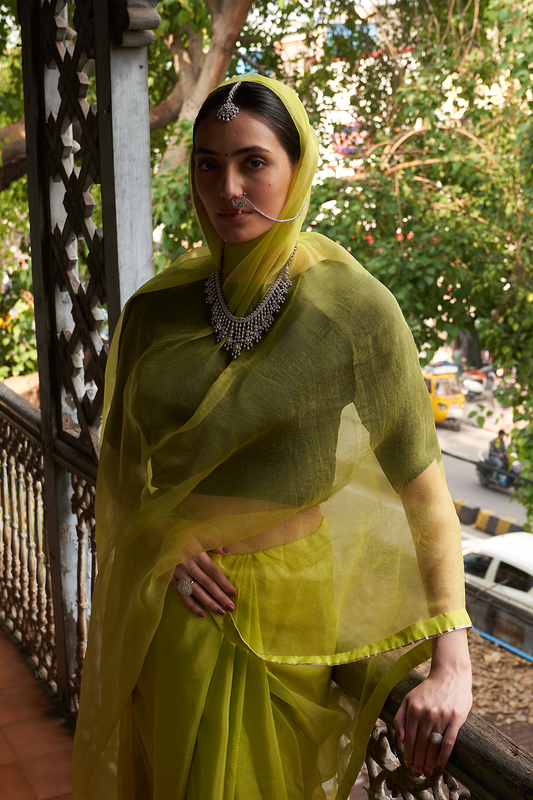 NAILA SAREE (LIME GREEN)