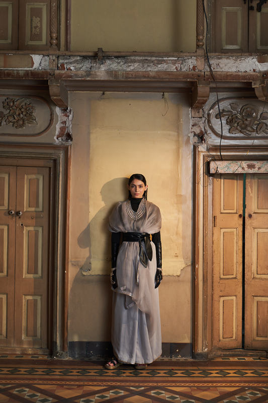 NAILA SAREE (GREY SAPPHIRE)