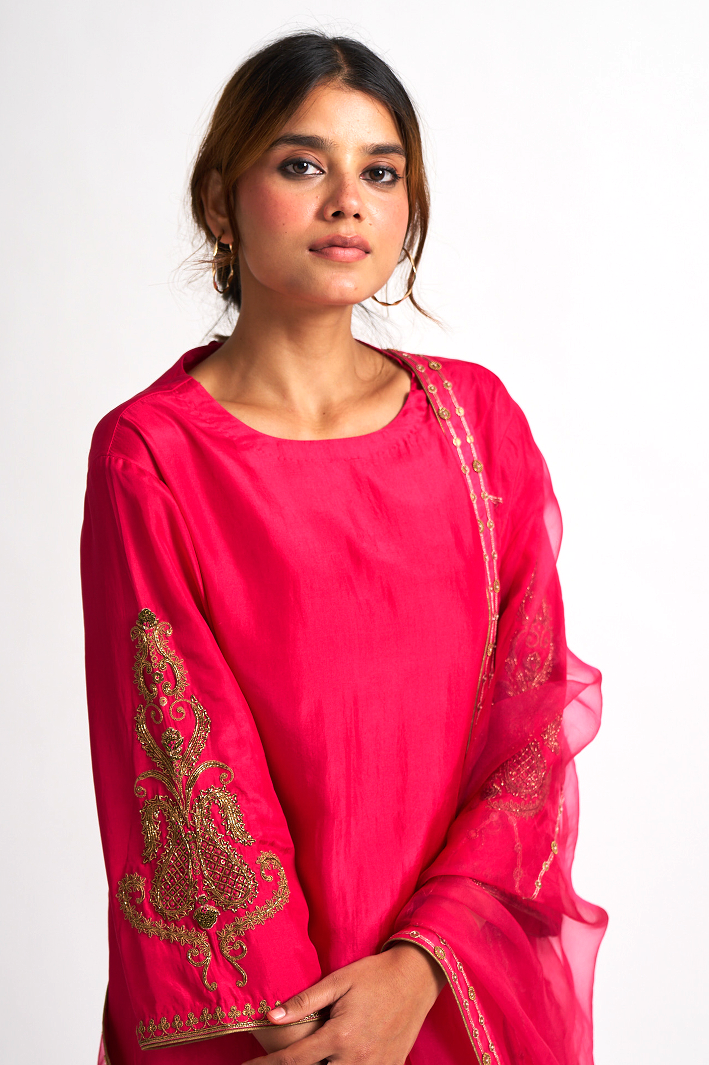 Aaliyah kurta set (Rani Pink)