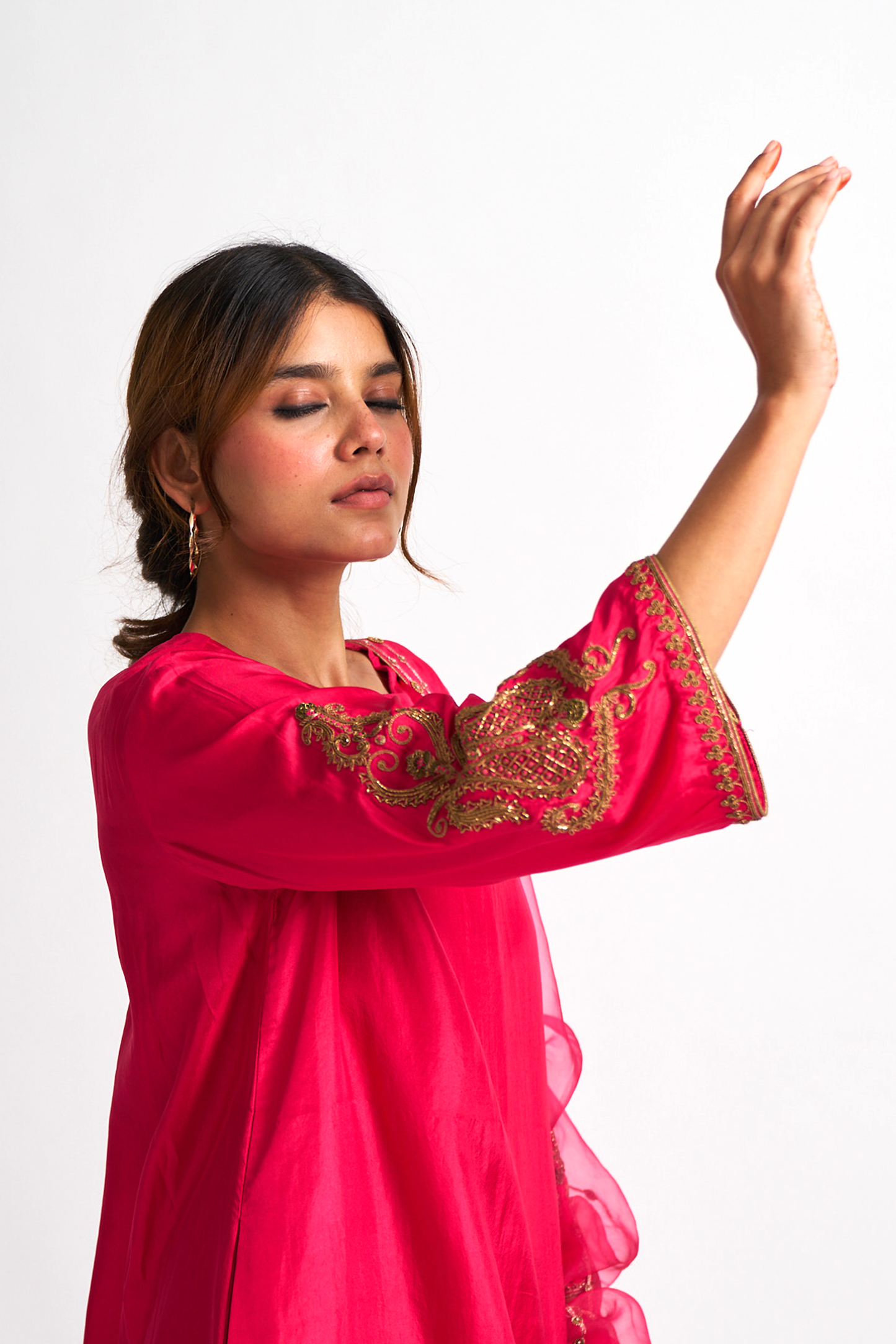 Aaliyah kurta set (Rani Pink)