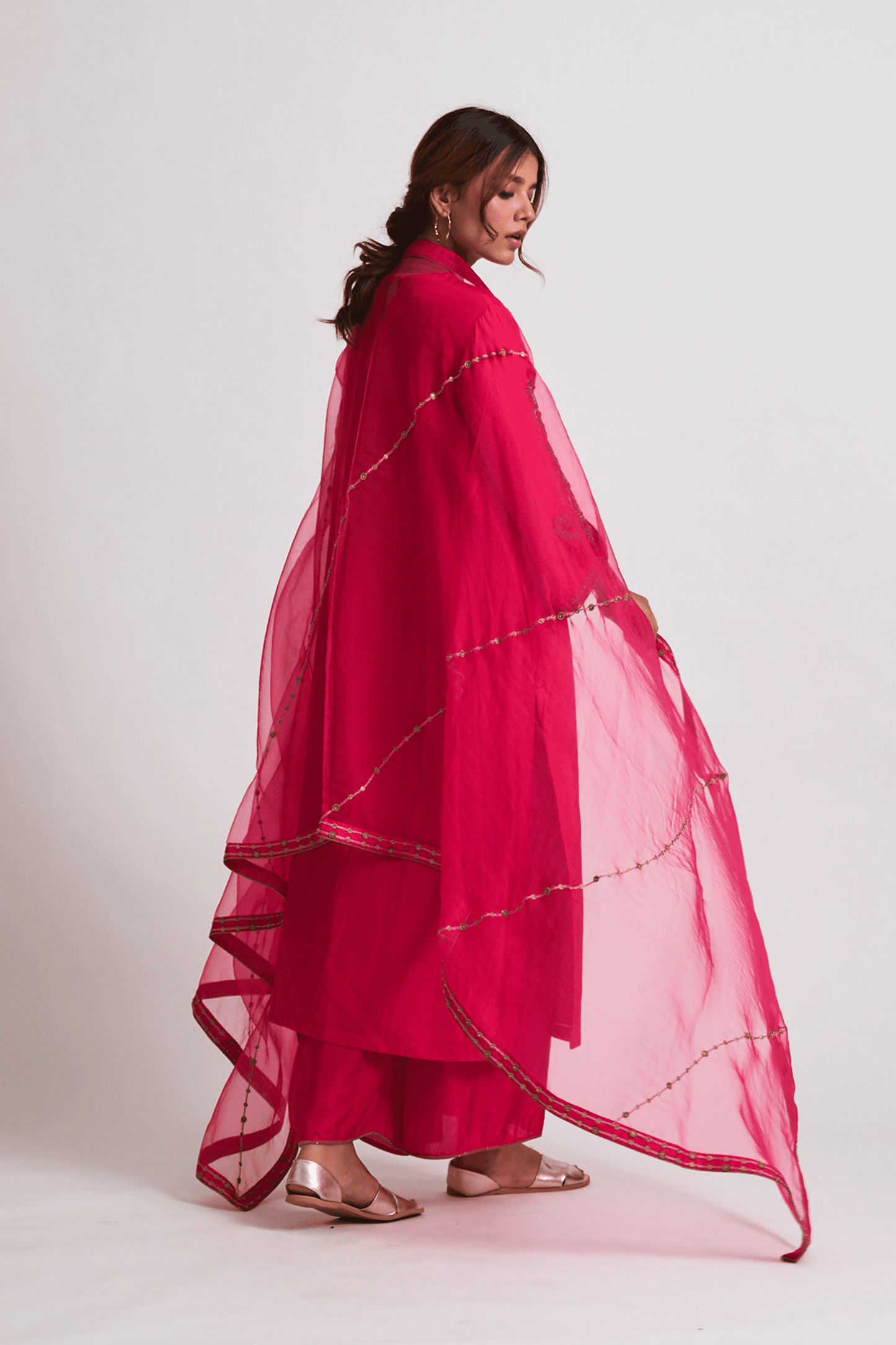 Aaliyah kurta set (Rani Pink)