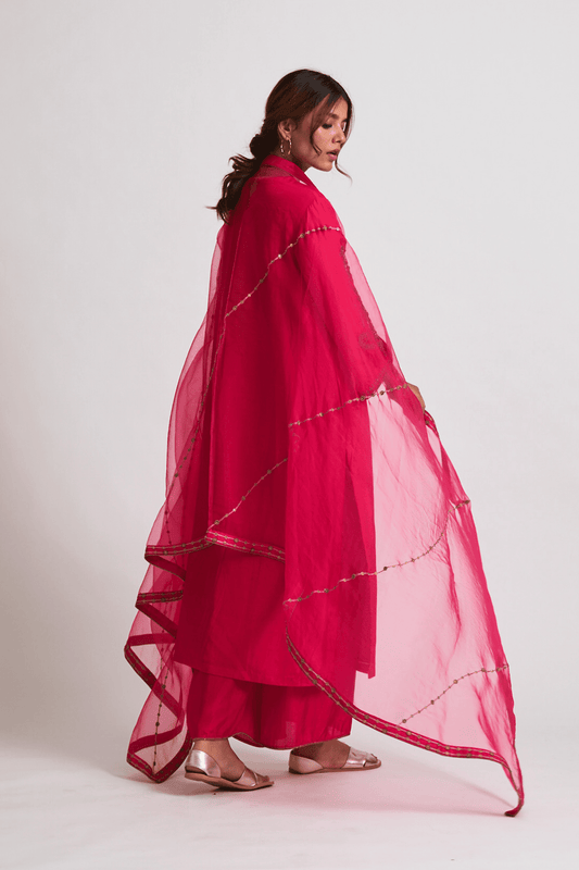Aaliyah kurta set (Rani Pink)
