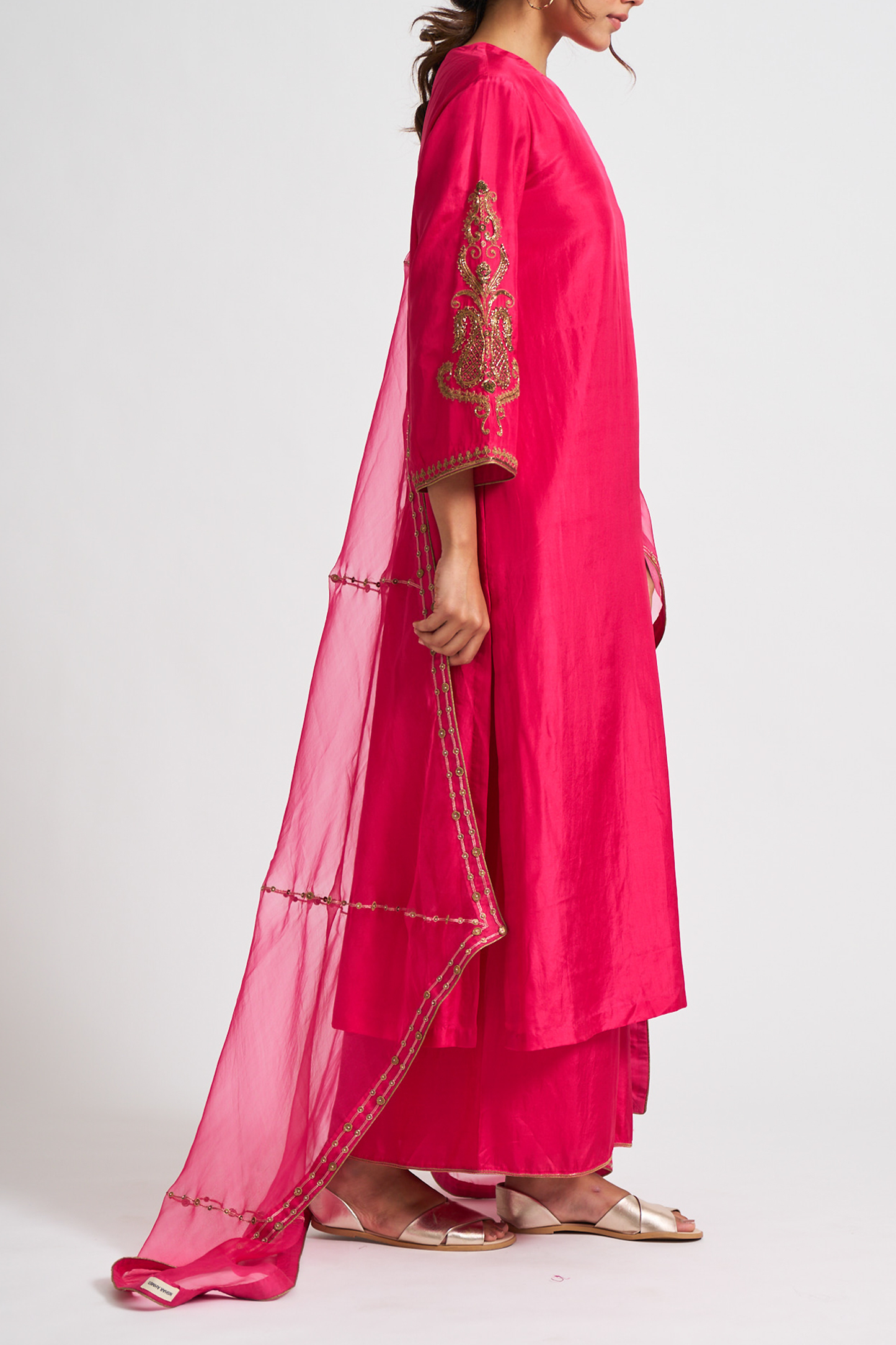 Aaliyah kurta set (Rani Pink)