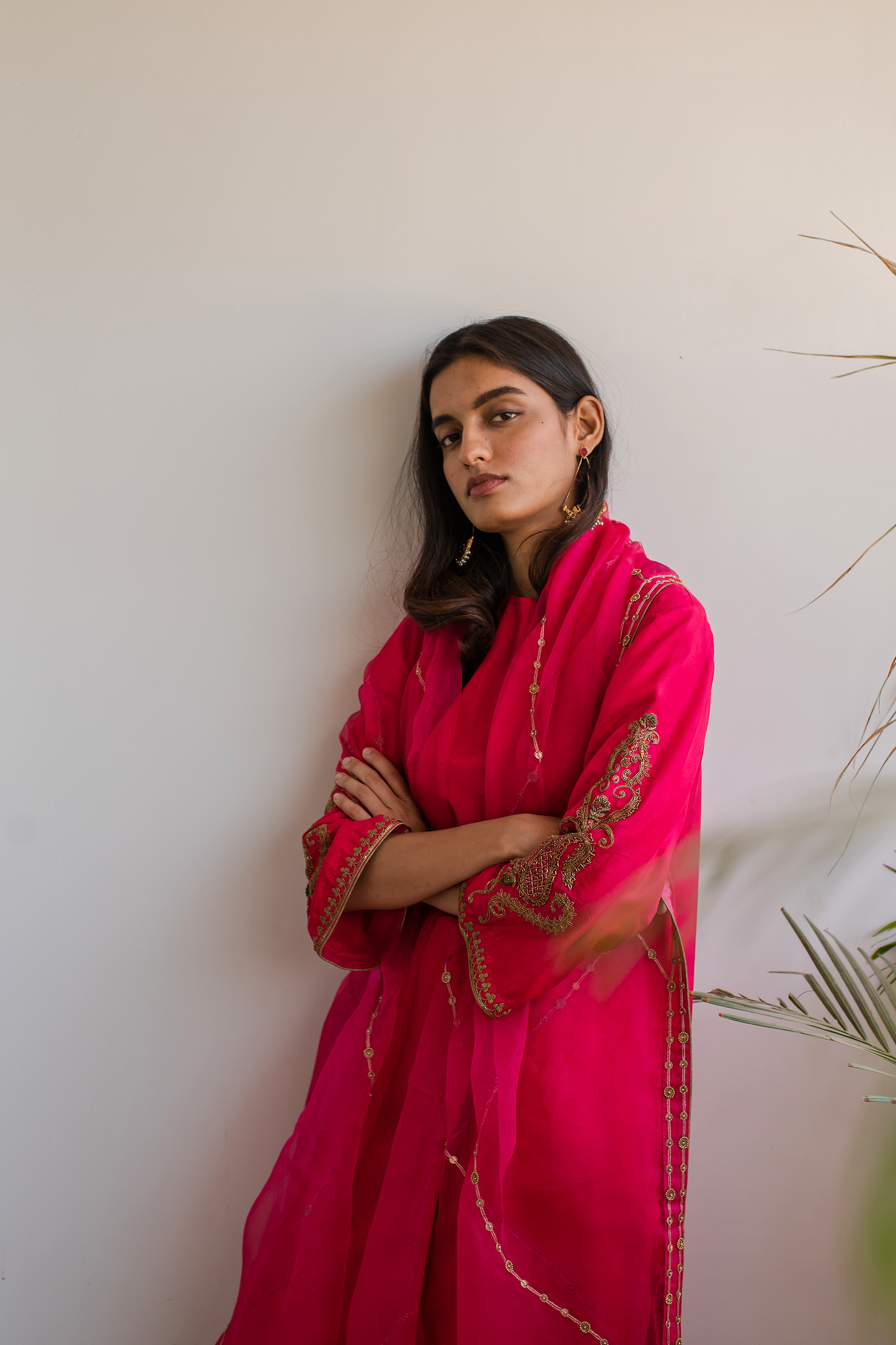 Aaliyah kurta set (Rani Pink)