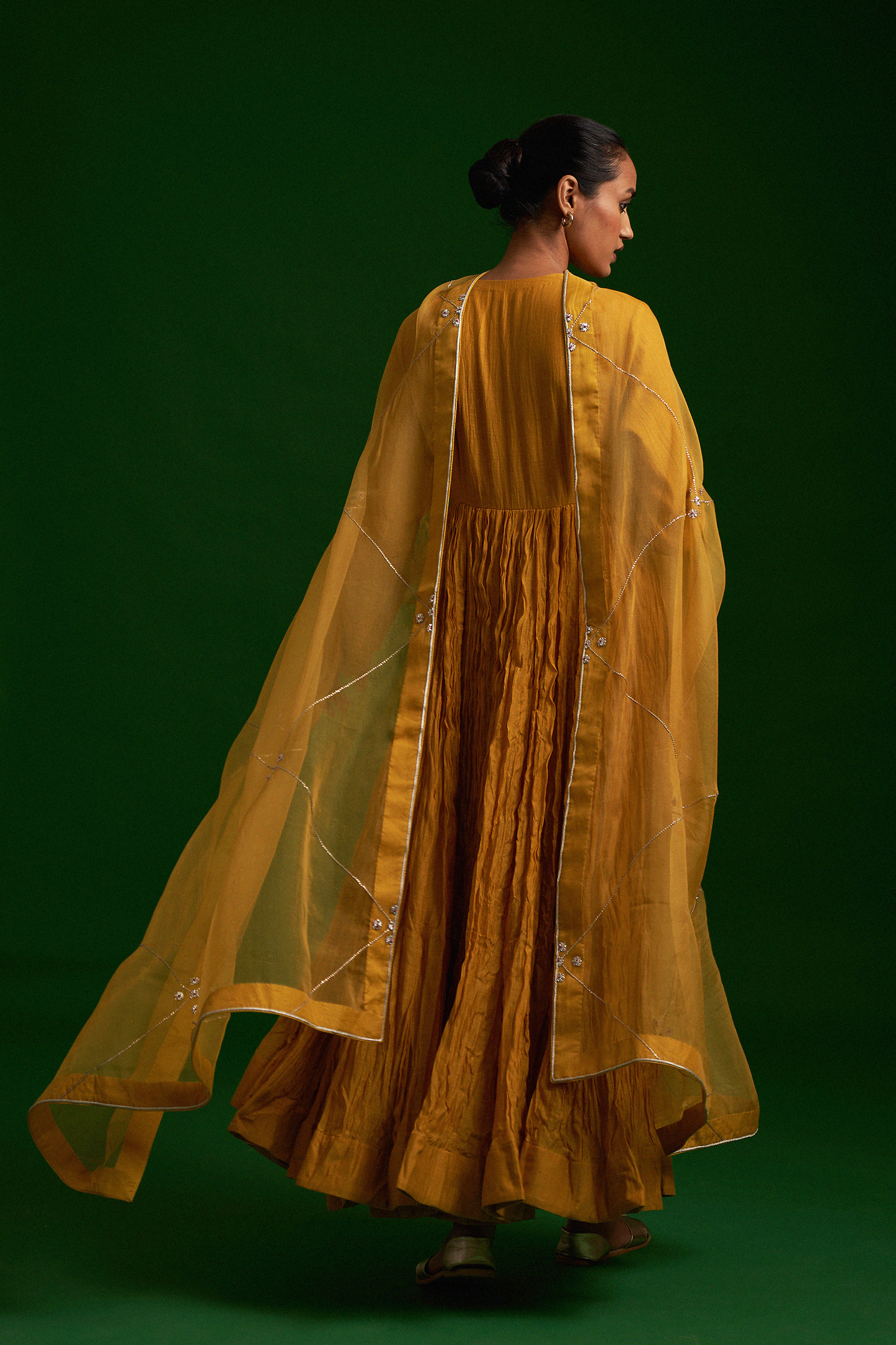Aftab Anarkali Set (Mustard)