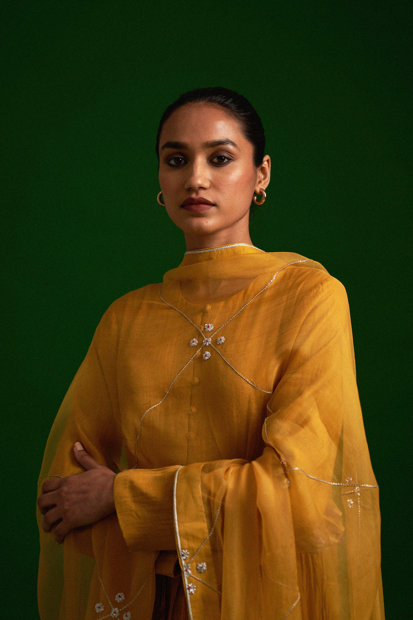 Aftab Anarkali Set (Mustard)