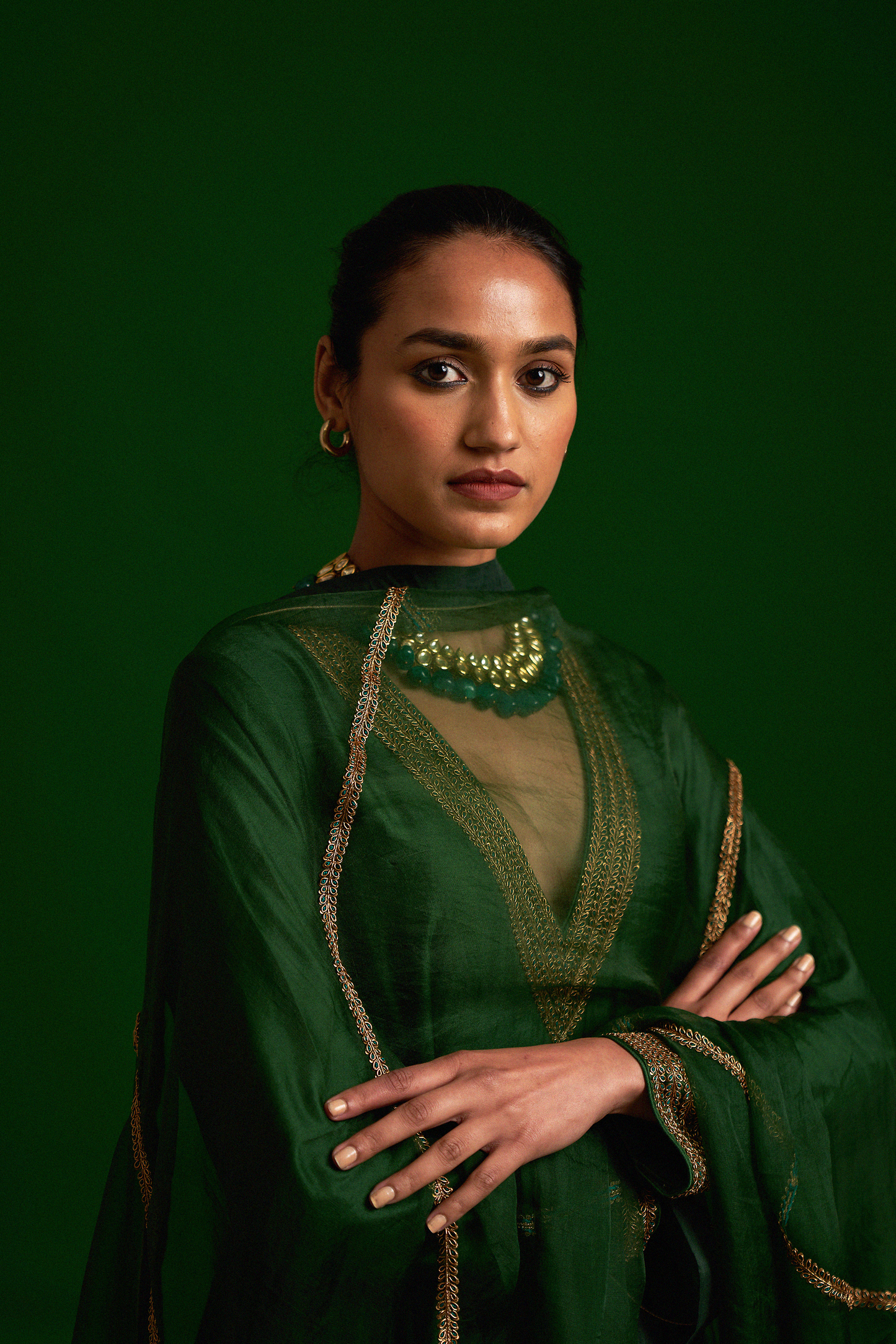 Falak Anarkali Set (Emerald)