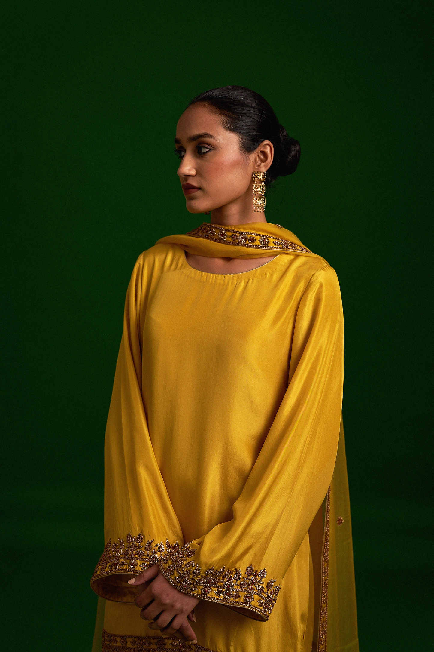 Farhat Sharara Set (Mustard Yellow)