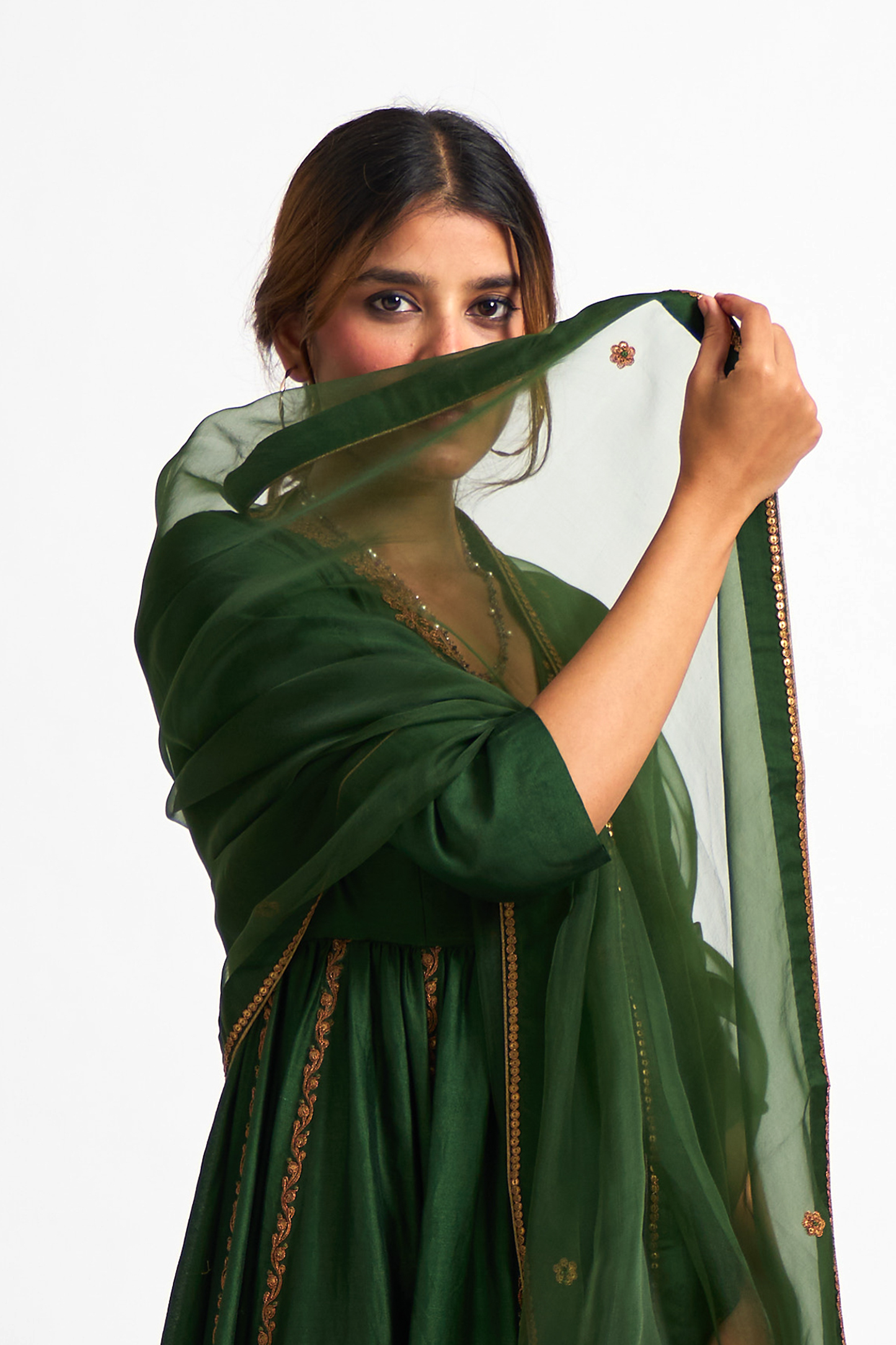 Masakali Anarkali set (Forest Green)