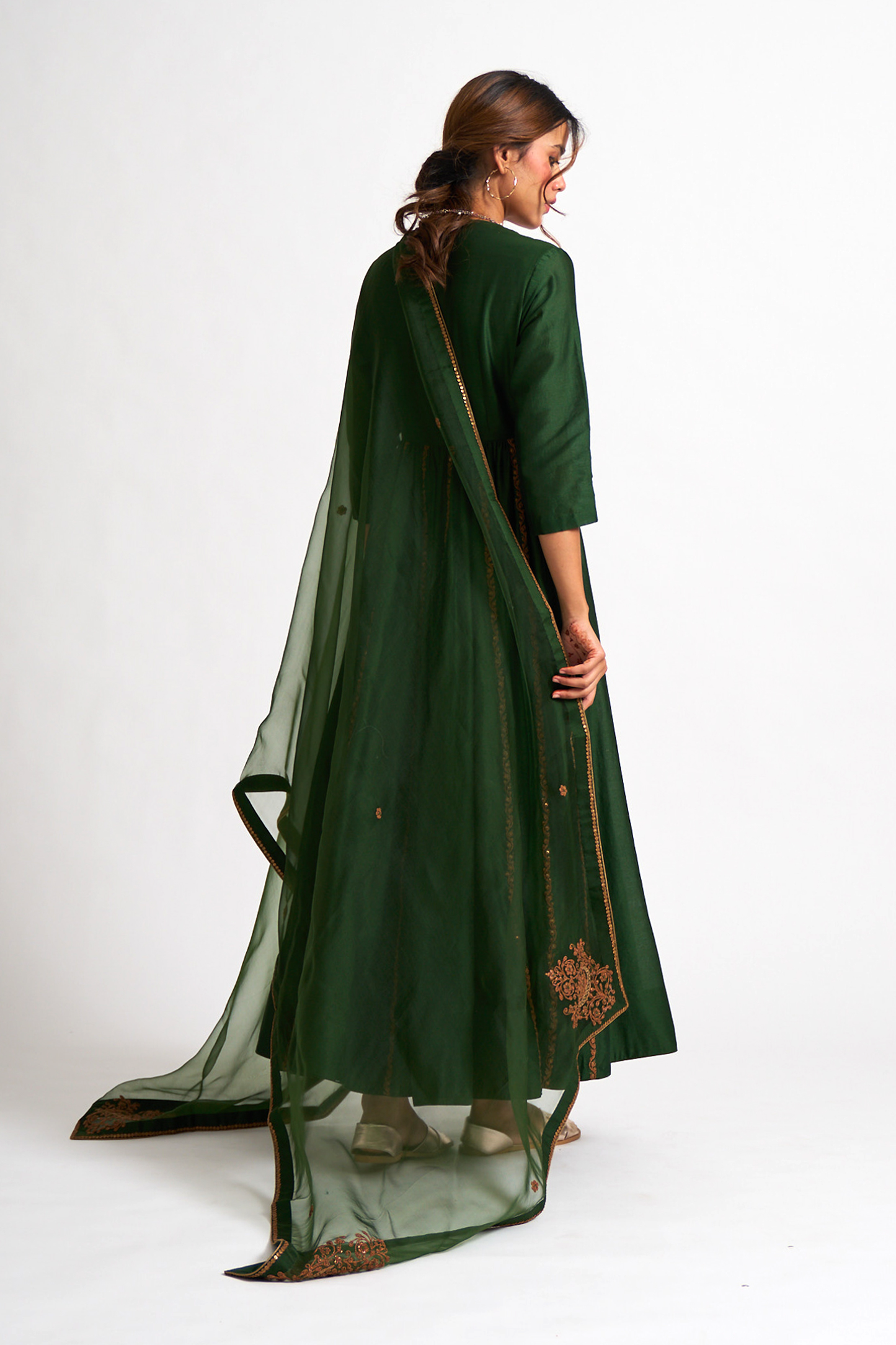 Masakali Anarkali set (Forest Green)