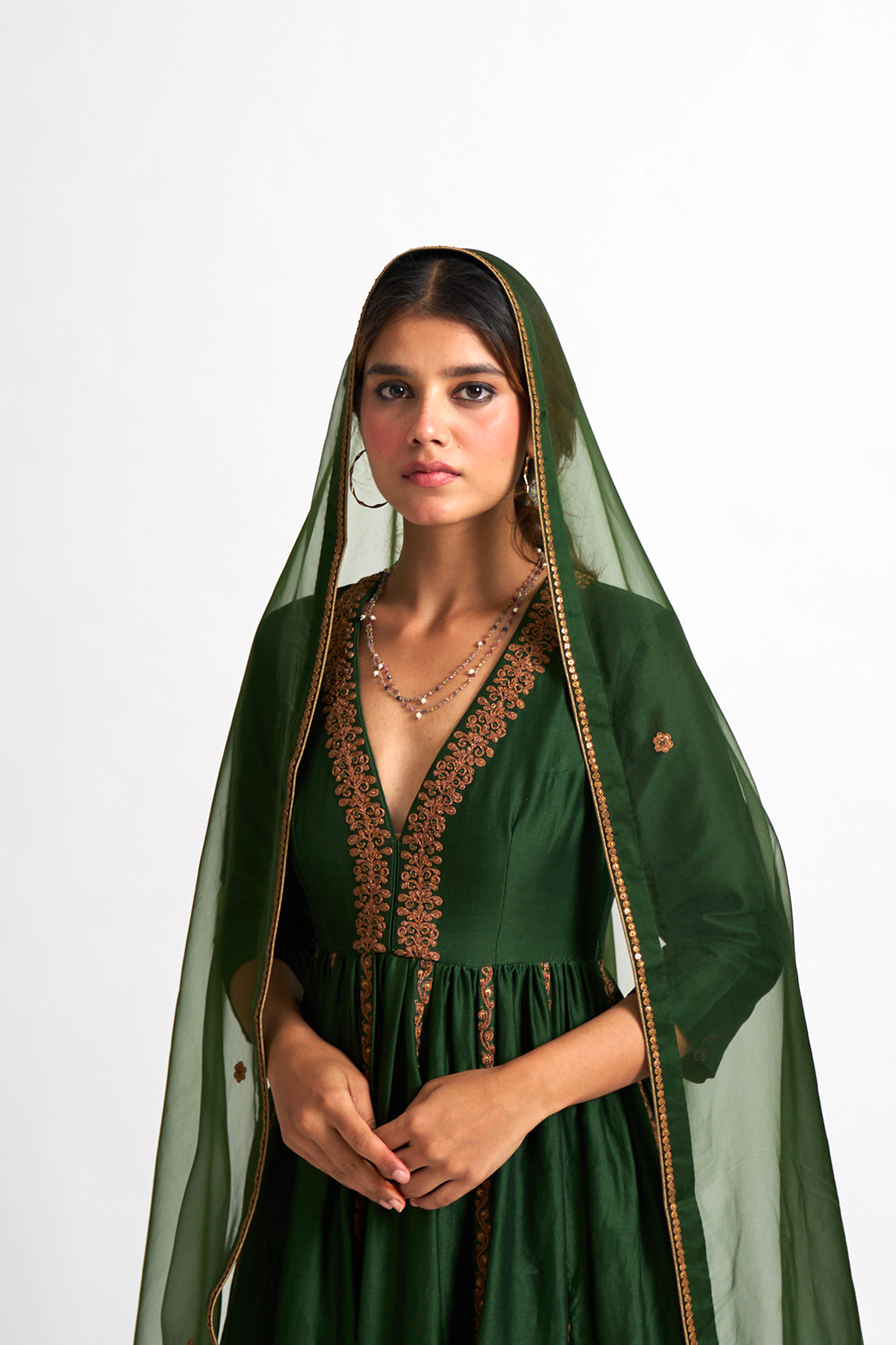 Masakali Anarkali set (Forest Green)